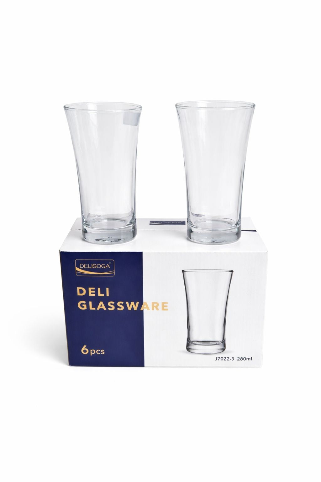 Delisoga Glass Tumbler Cup Set 6pcs