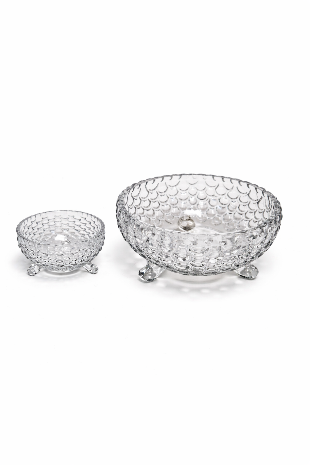 DELISOGA Textured Glass FRUIT Bowl Set 7pc