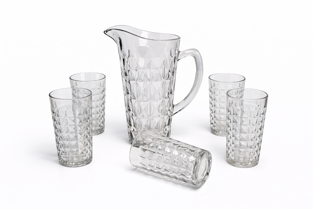 Deli Glassware - Water Jug Set with 6 Glasses 1 Jug sku?