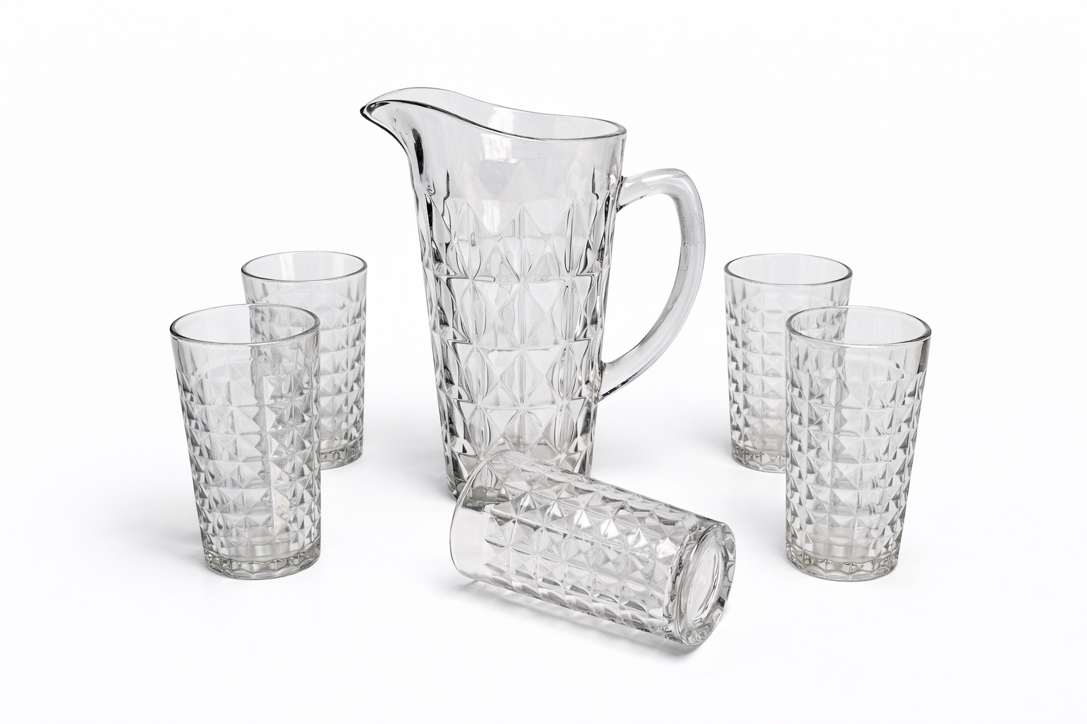 Deli Glassware - Water Jug Set with 6 Glasses 1 Jug sku?