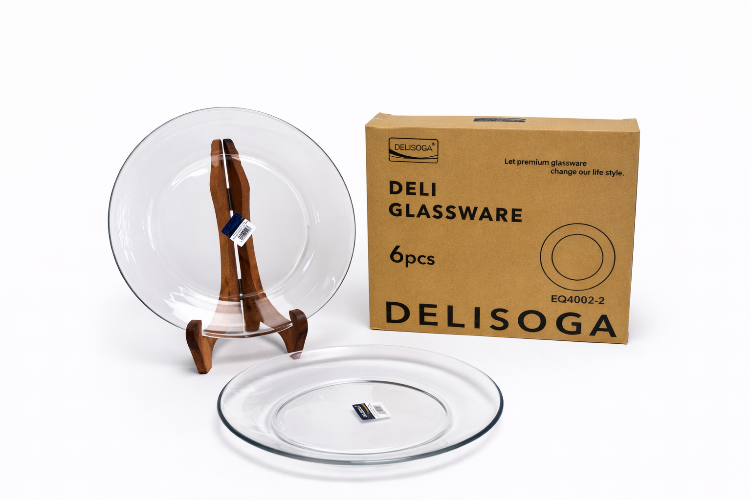 Delisoga SMALL Transparent All Purpose Glass Plates - 6pcs