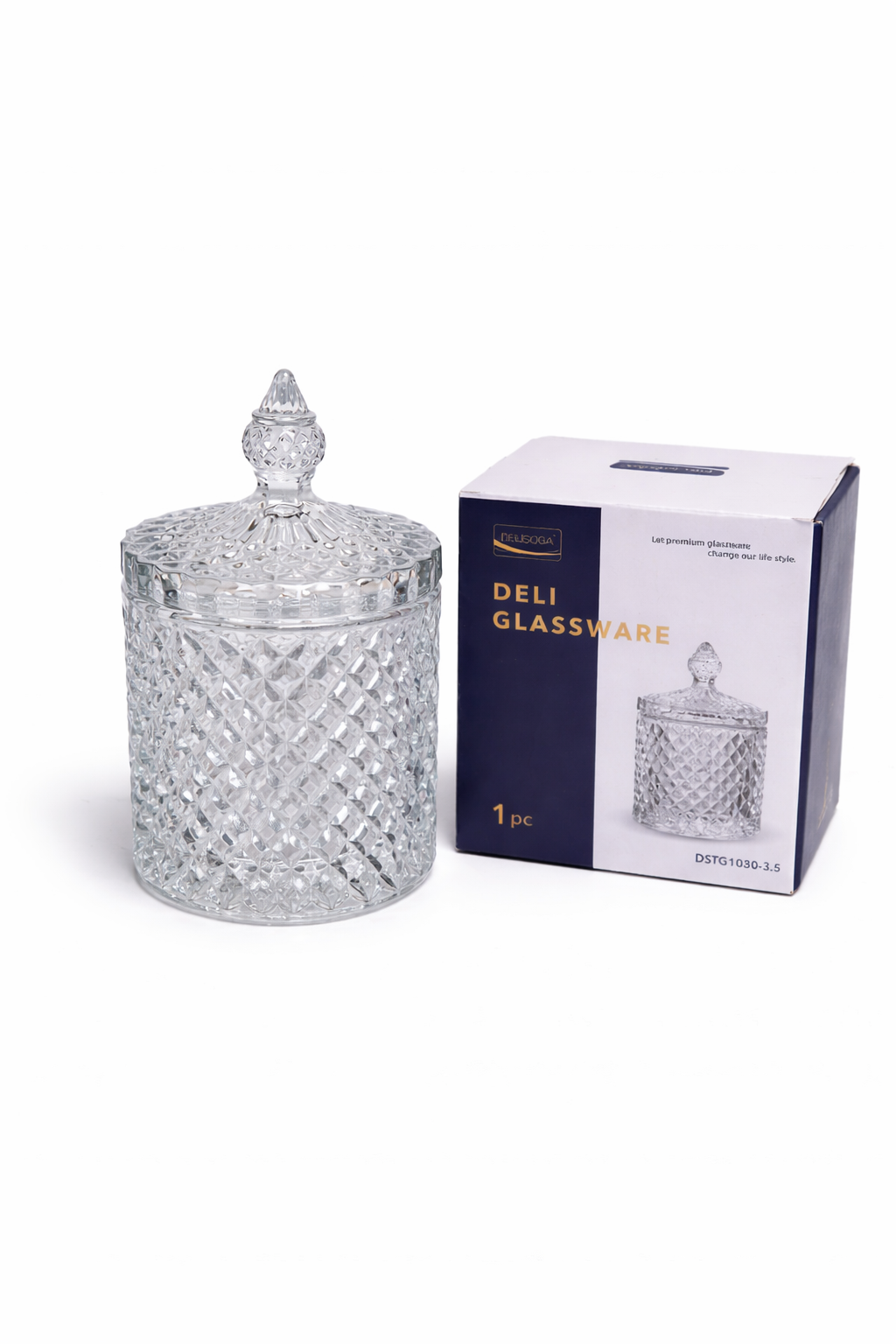 Diamond Crystal Glass Jar