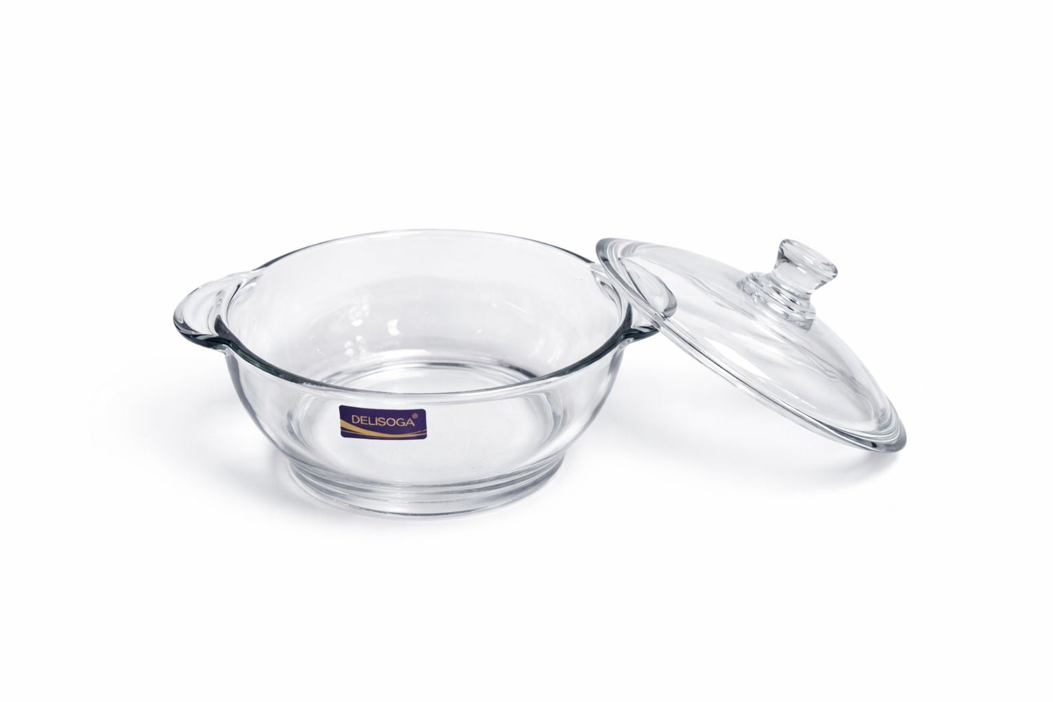 Delisoga Casserole/Donga Glass Lid Transparent 750ML Capacity