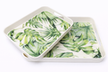 Mineplas Rectangular Serving Tray Green Leaf Design