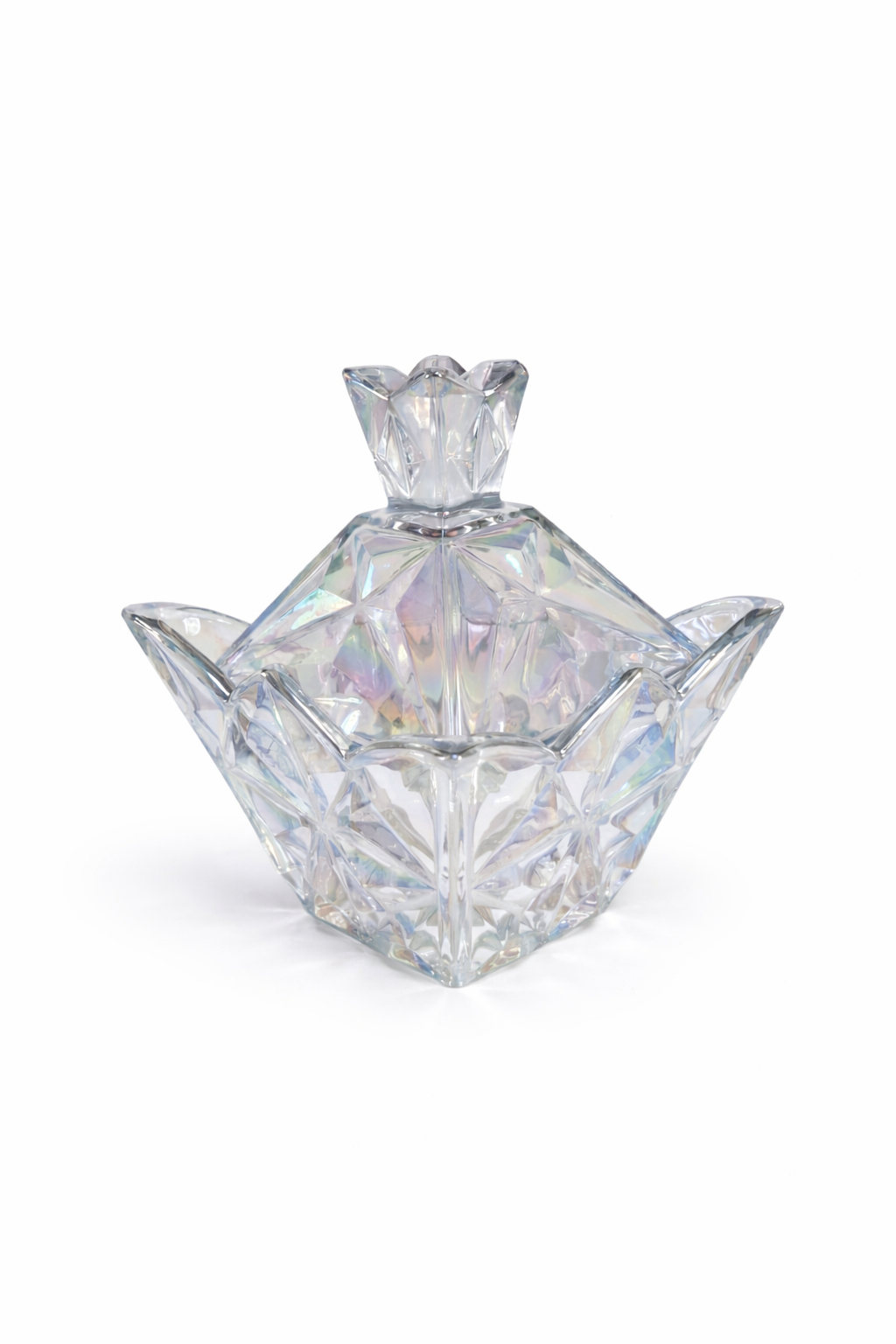 Iridescent crystal candy jar