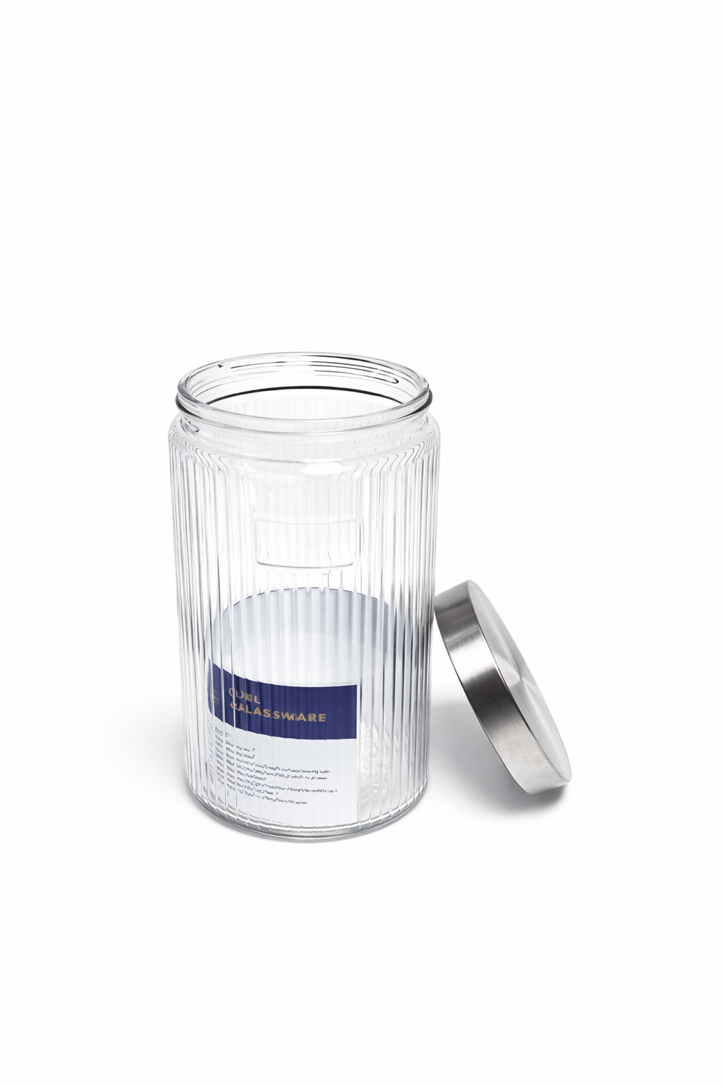 Deli Glassware Cookie Jar with Airtight Metal Lid 1.64L