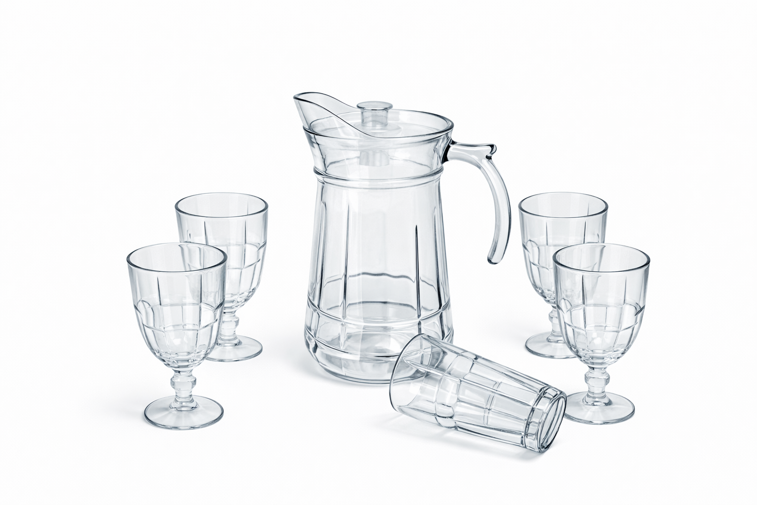 Deli Glassware - Water Jug Set with 6 Glasses 1 Jug SKU??