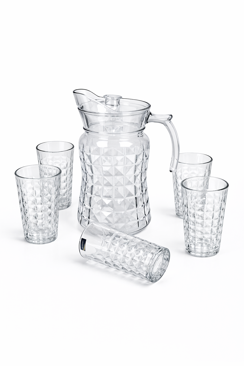 Deli Glassware - Water Jug Set with 6 Glasses 1 Jug