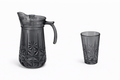 Deli Glassware - Water Jug Set with 6 Glasses 1 Jug (GREY)