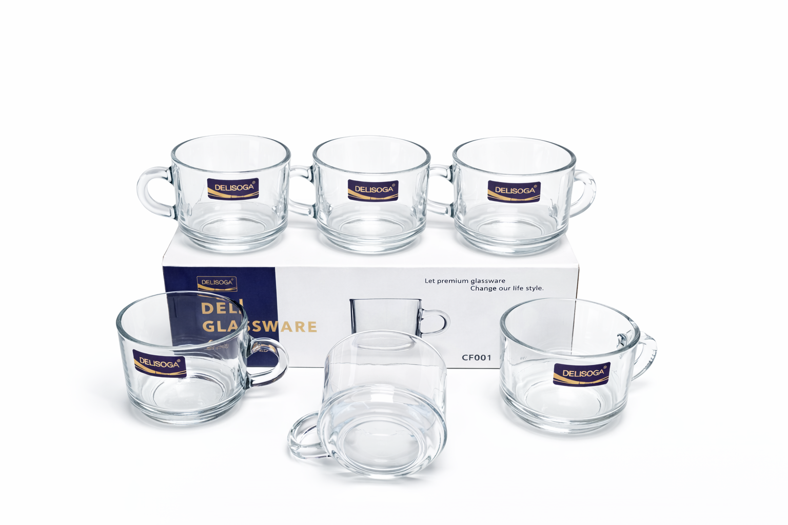 Delisoga Glass Tea Cup Set 6pcs