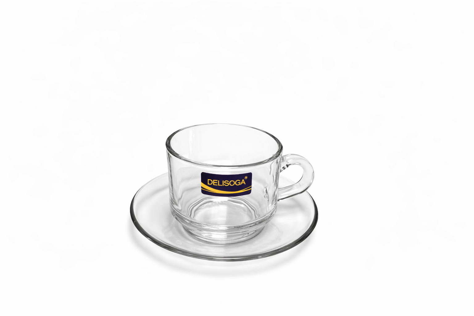 Delisoga Glass Tea Cup and Saucers Set 6pcs