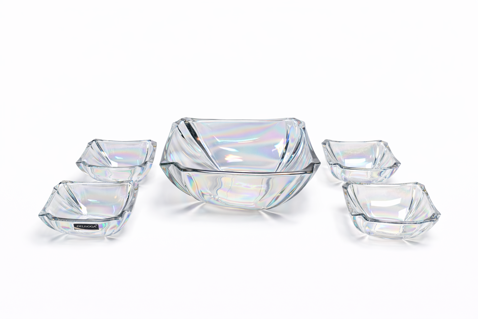 DELISOGA Pearl Glass Fruit Bowl Set 7pcs