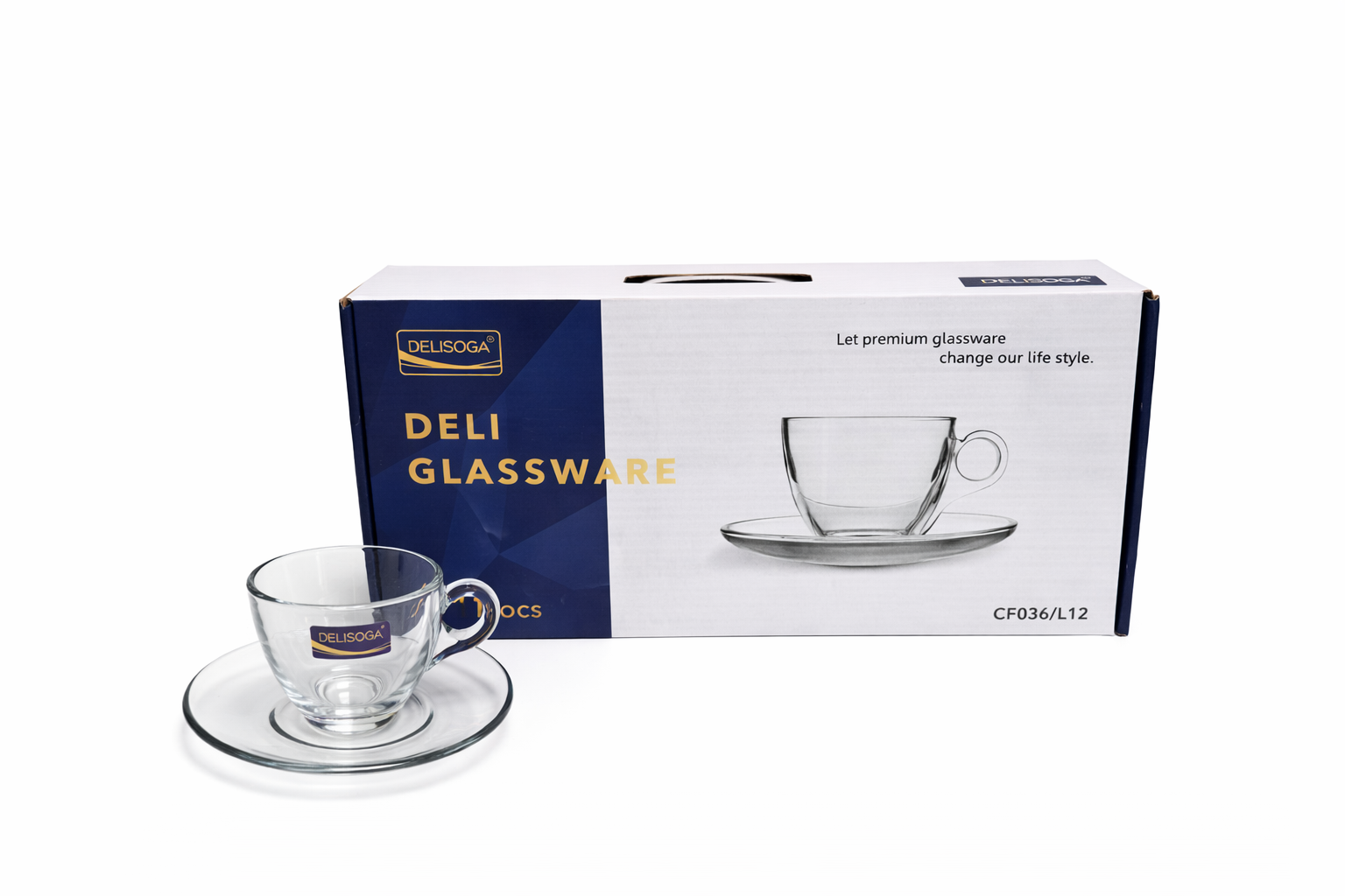 Delisoga Glass Tea Cup and Saucers Set 6pcs (Copy)
