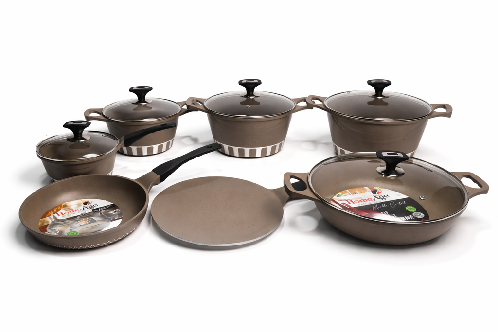 HomeAge Die-Cast 18-Piece Non-Stick Cookware Set (Nafe Series)