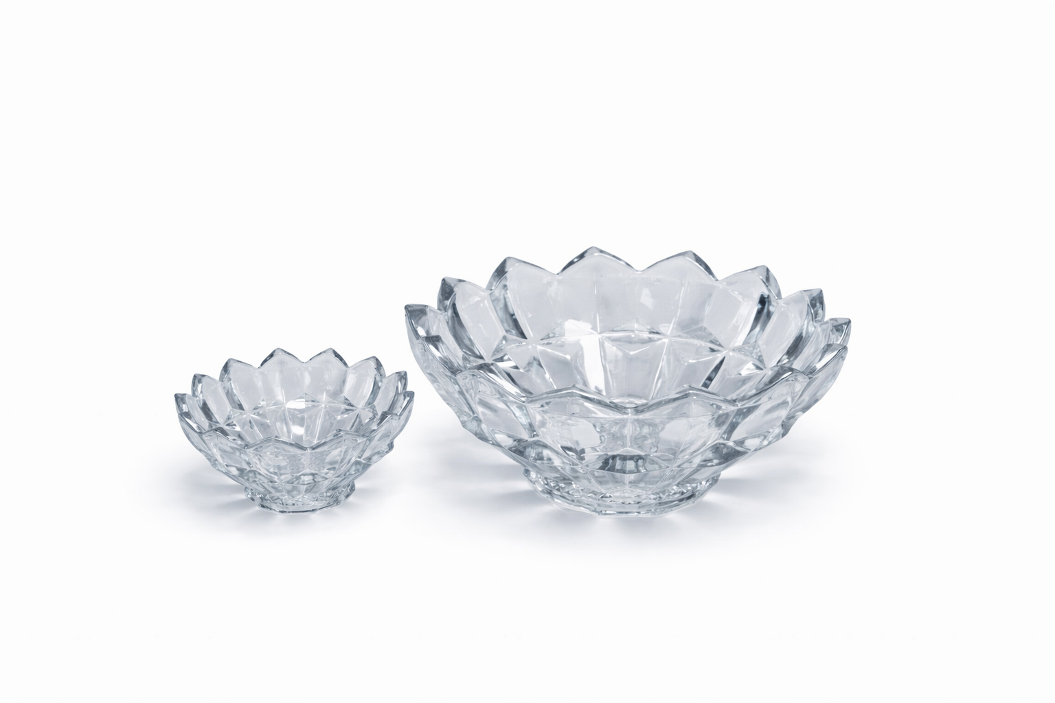 DELISOGA Textured Glass Fruit Bowl Set 7pcs (CLEAR)