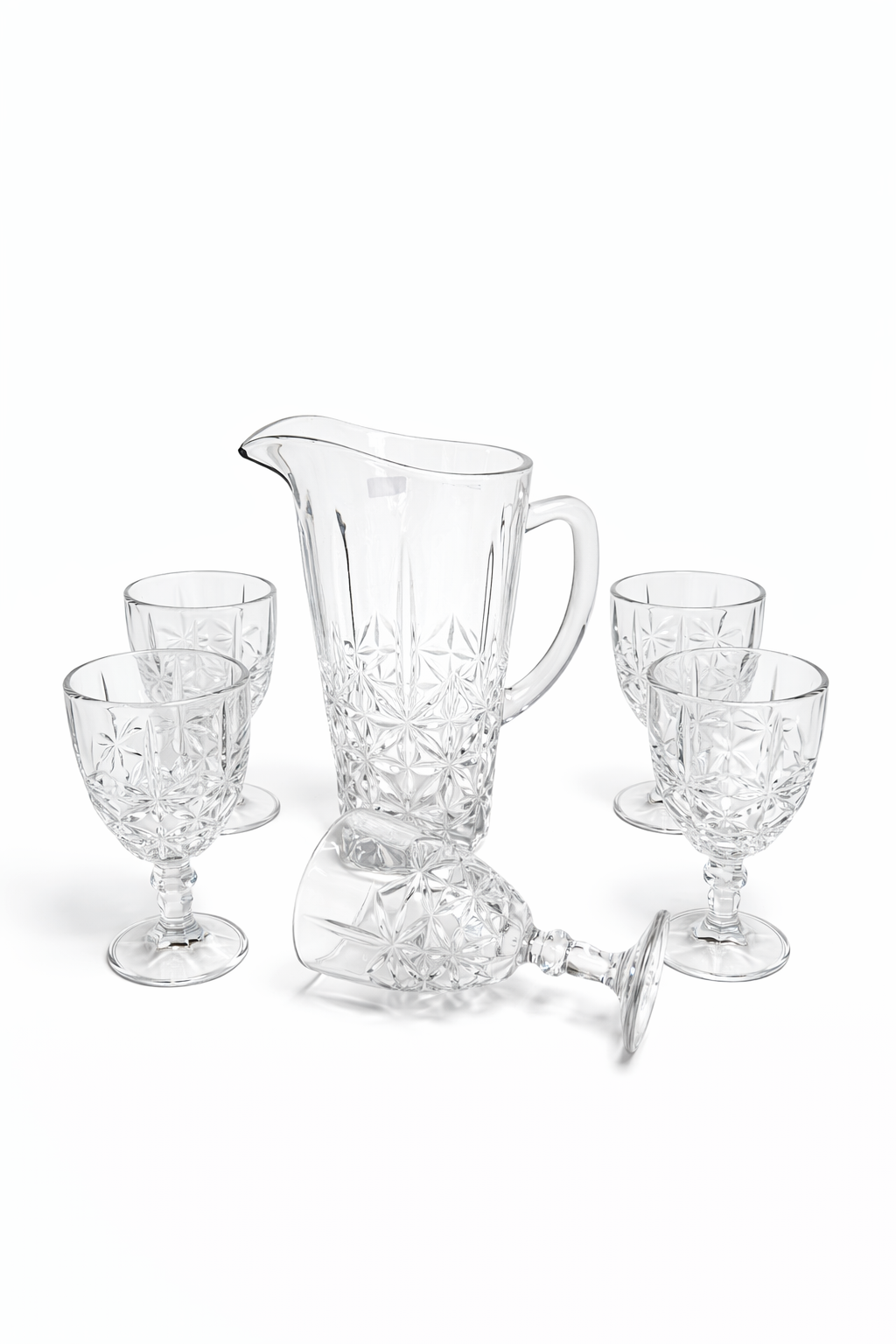 Deli Glassware - Water Jug Set with 6 Glasses 1 Jug  SKU???