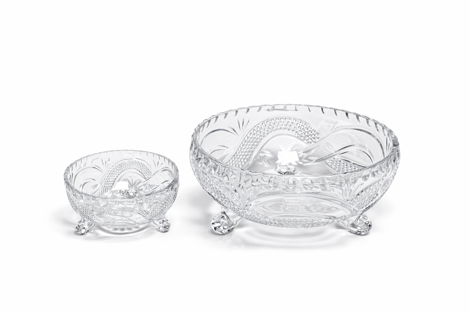 DELISOGA Textured Glass FRUIT Bowl Set 7pc