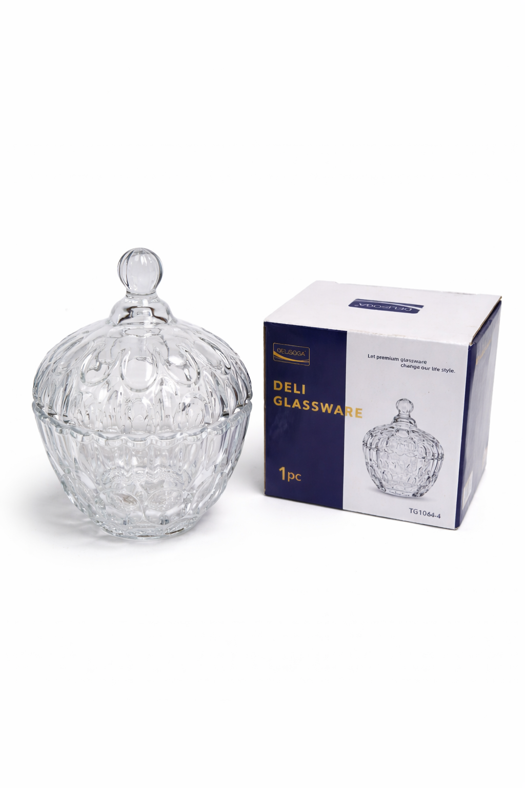 Deli Glass Candy Jar with Lid