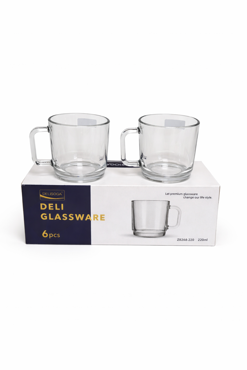 Delisoga Mug Glass Set 6pcs
