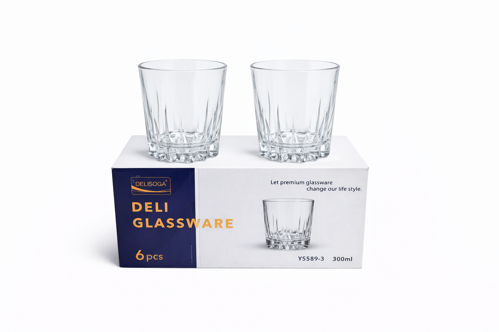 Delisoga Glass Tumbler Cup Set 6pcs
