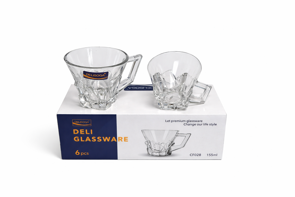 Delisoga Glass Tea Cup Set 6pcs (CRYSTAL)