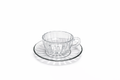 Delisoga Glass Tea Cup and Saucers Set 6pcs