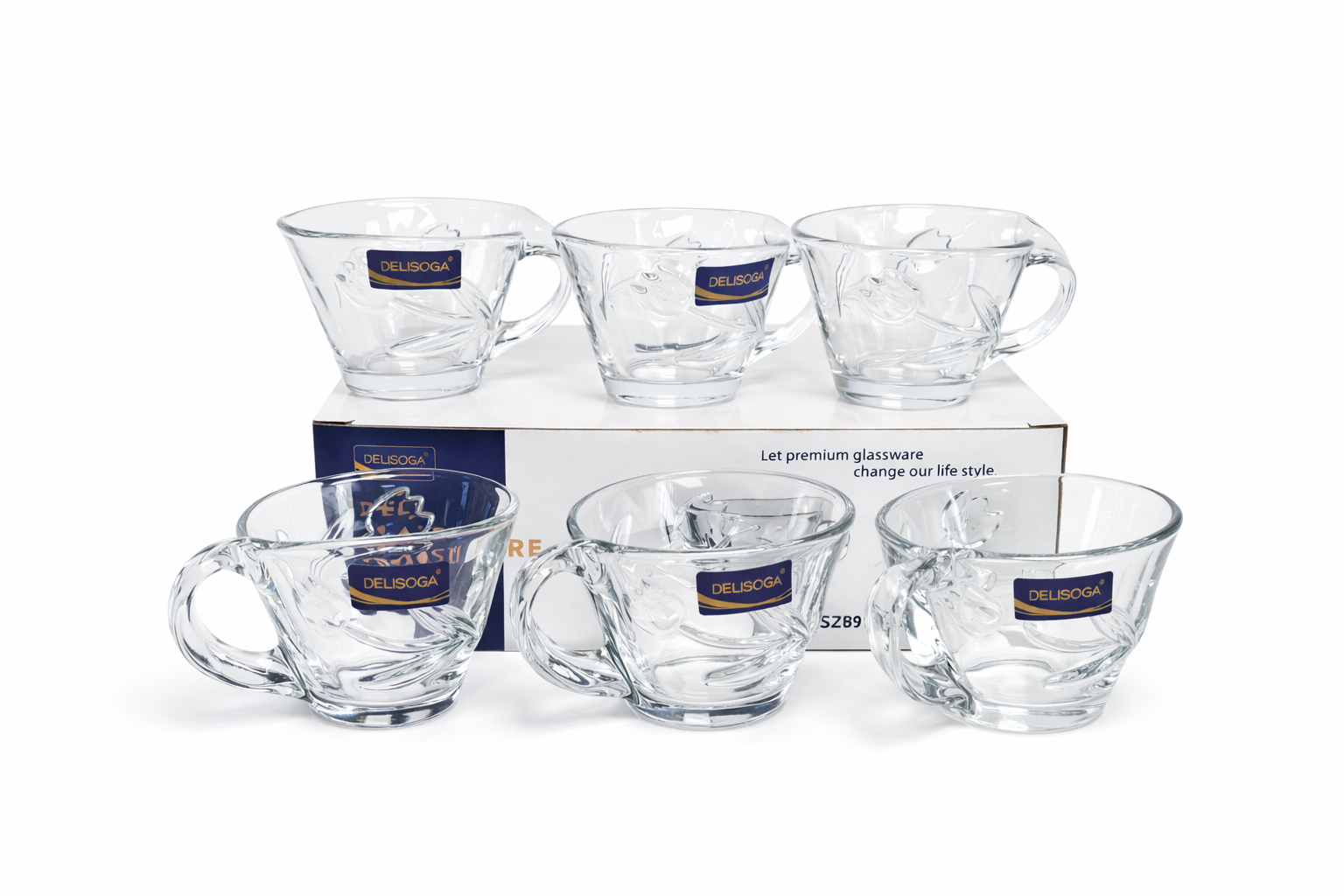 Elegant transparent glass teacup