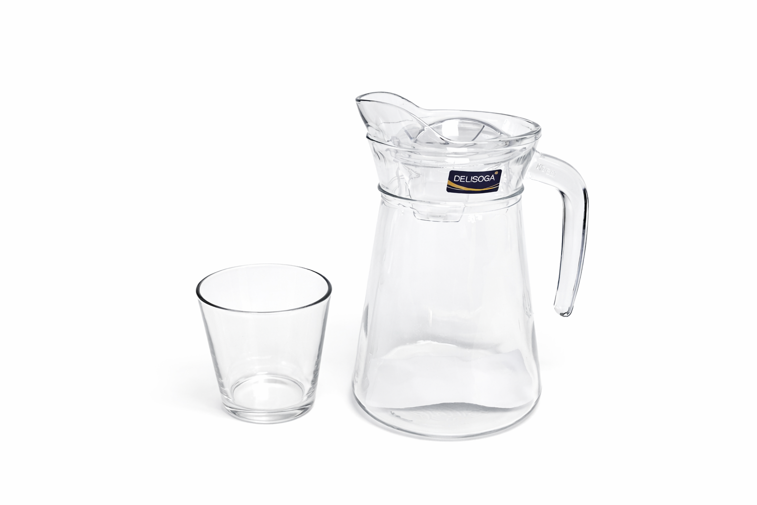 Deli Glassware - Water Jug Set with 6 Glasses 1 Jug