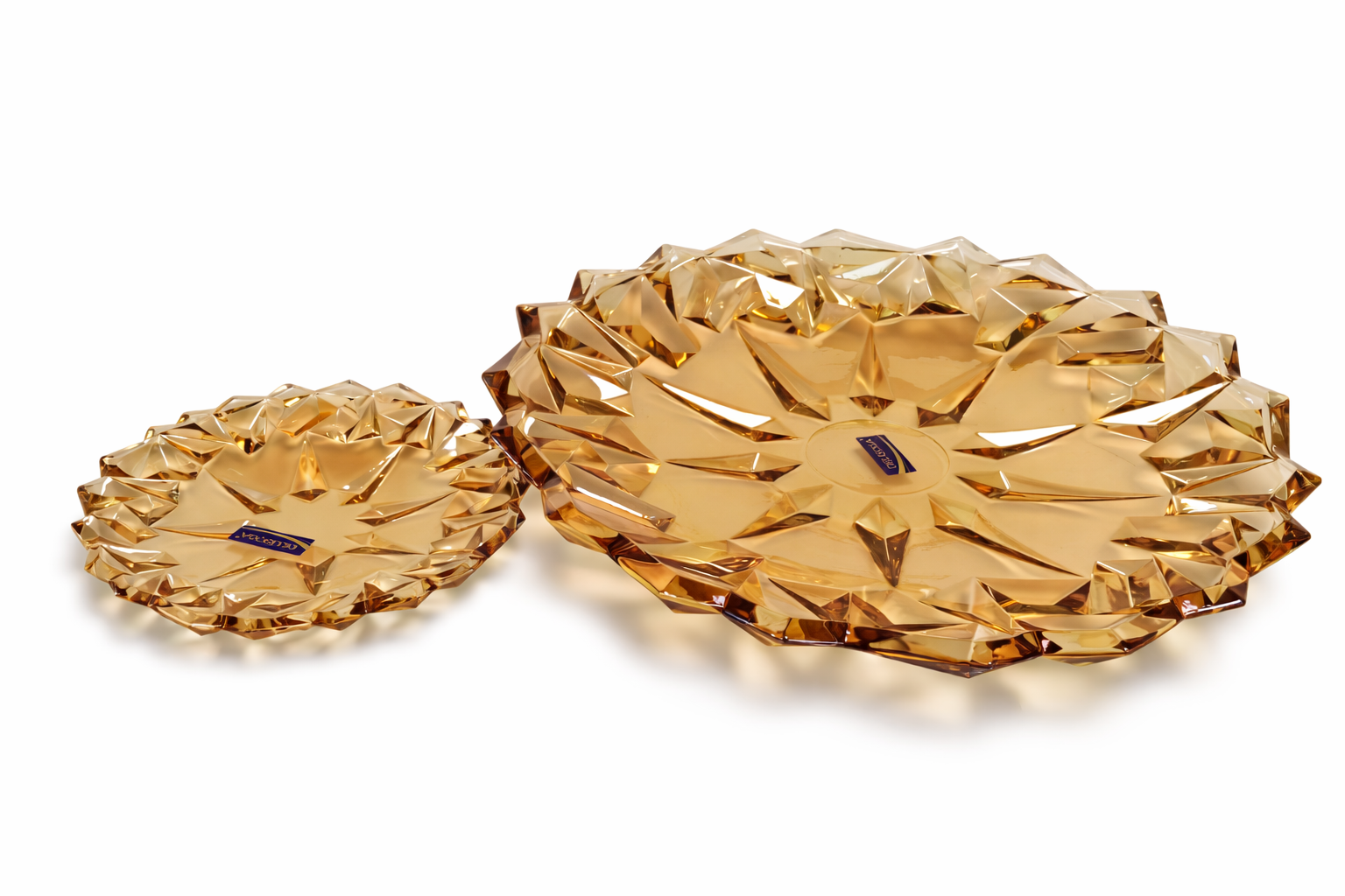 Delisoga Glass Cake Set (GOLDEN) 1 Large + 6 Plates