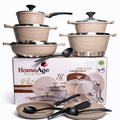 HomeAge Die-Cast 18-Piece Non-Stick Cookware Set (Nafe Series)