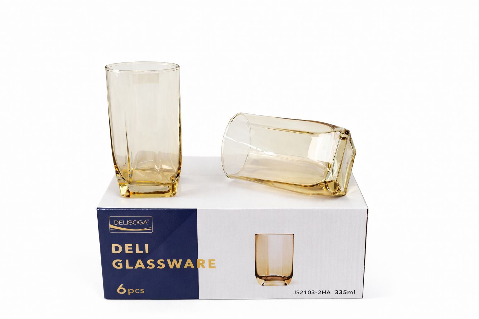 Delisoga Glass Tumbler Cup Set 6pcs