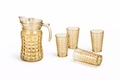 Deli Glassware - Water Jug Set with 6 Glasses 1 Jug (GOLDEN)
