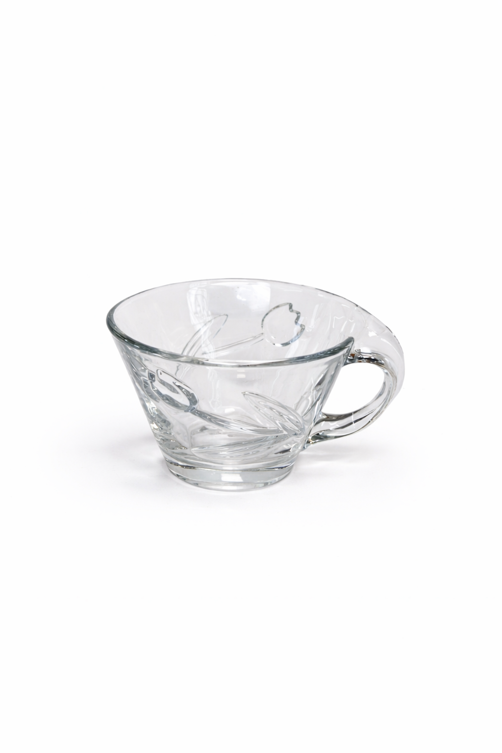 Elegant transparent glass teacup