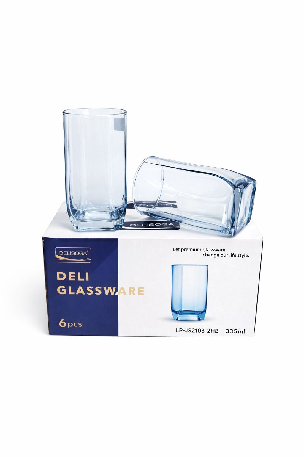 Delisoga Glass Tumbler Cup Set 6pcs