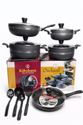 Orchard Kitchen Selection 16-Piece Non-Stick Cookware Set (Black)
