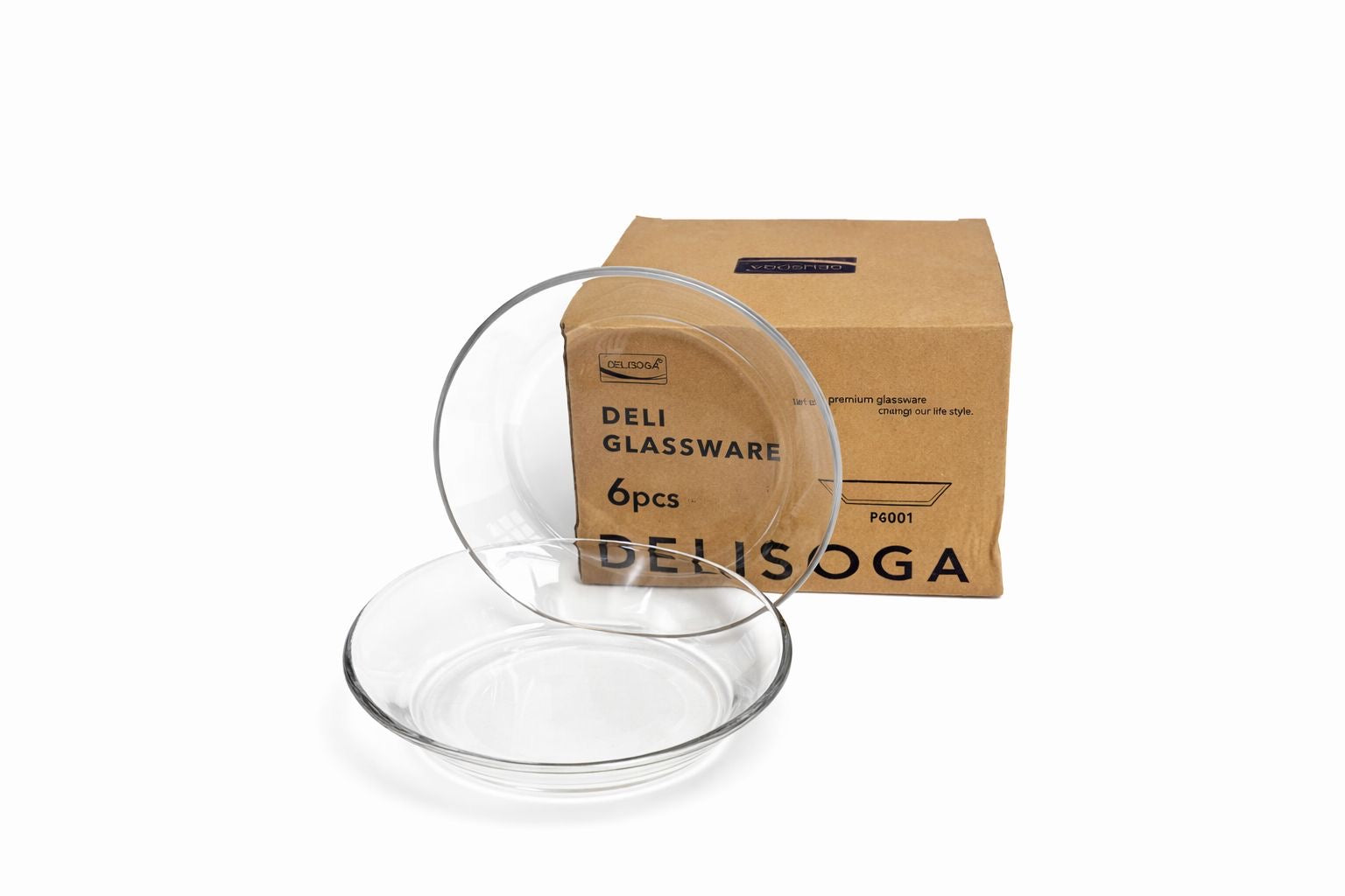 Delisoga Transparent All Purpose Glass Plates - 6pcs