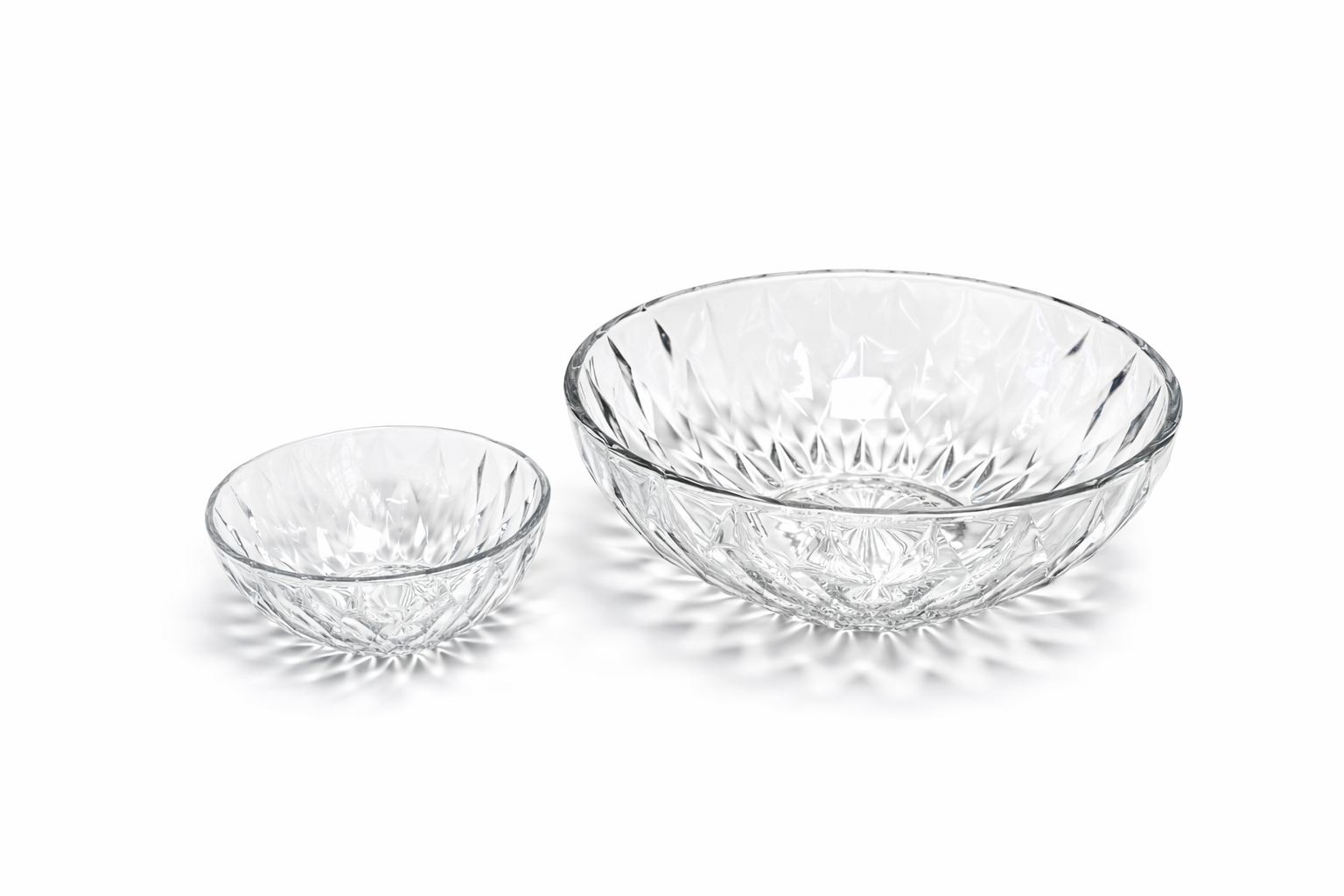DELISOGA Crystal Textured Glass Bowl Set 7pc