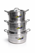 Westin 3-Piece Metal Finish Cooking Pot Set with Lids