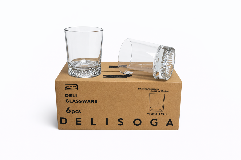 Delisoga Glass Tumbler Cup Set 6pcs
