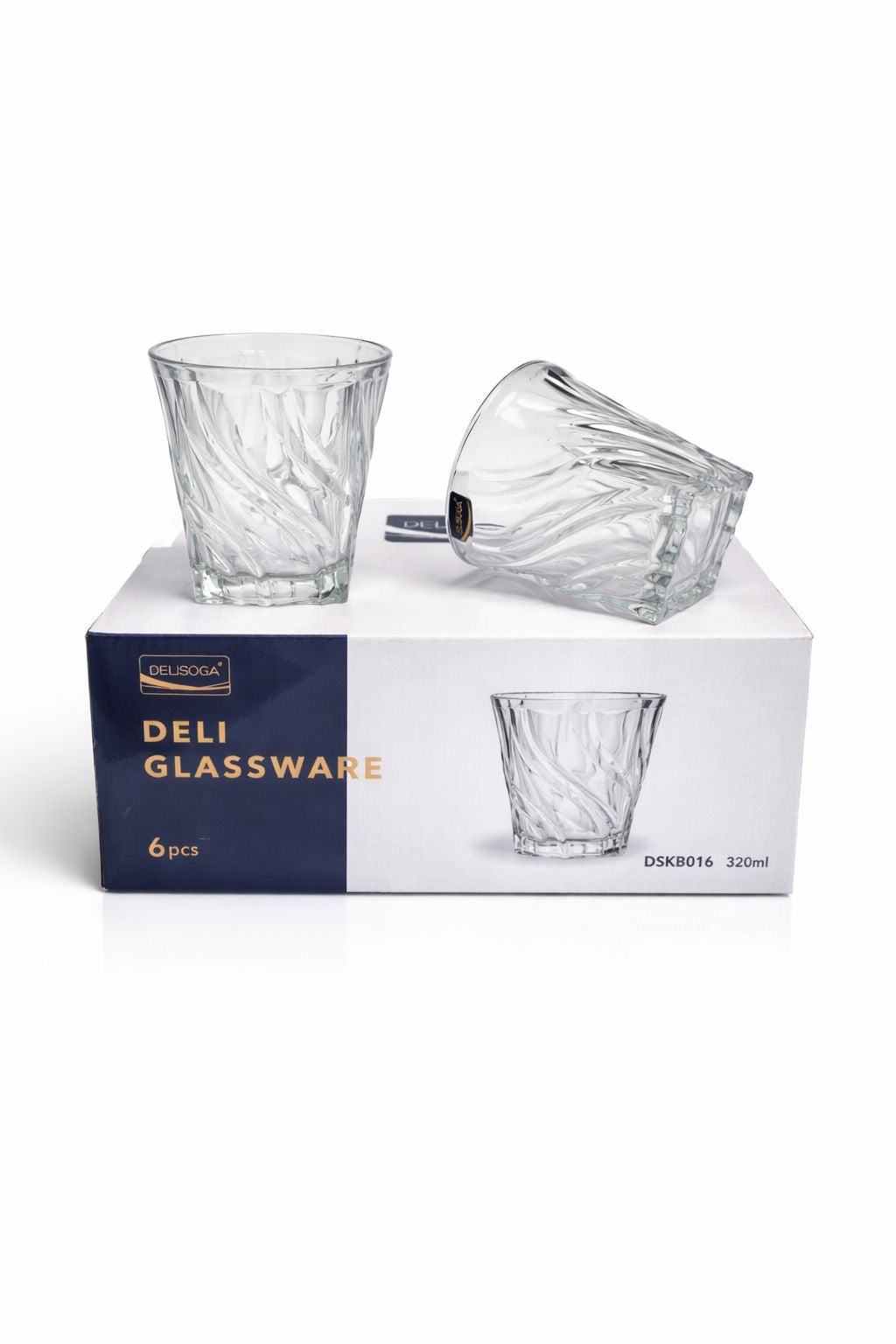 Delisoga Glass Tumbler Cup Set 6pcs