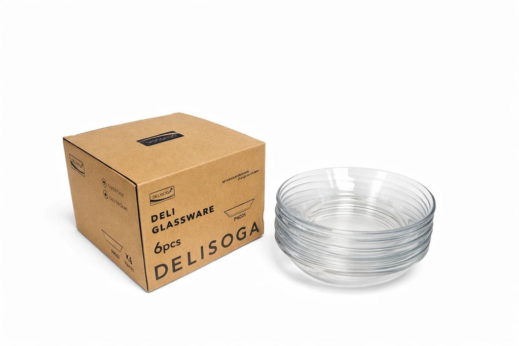 Delisoga Transparent All Purpose Glass Plates - 6pcs