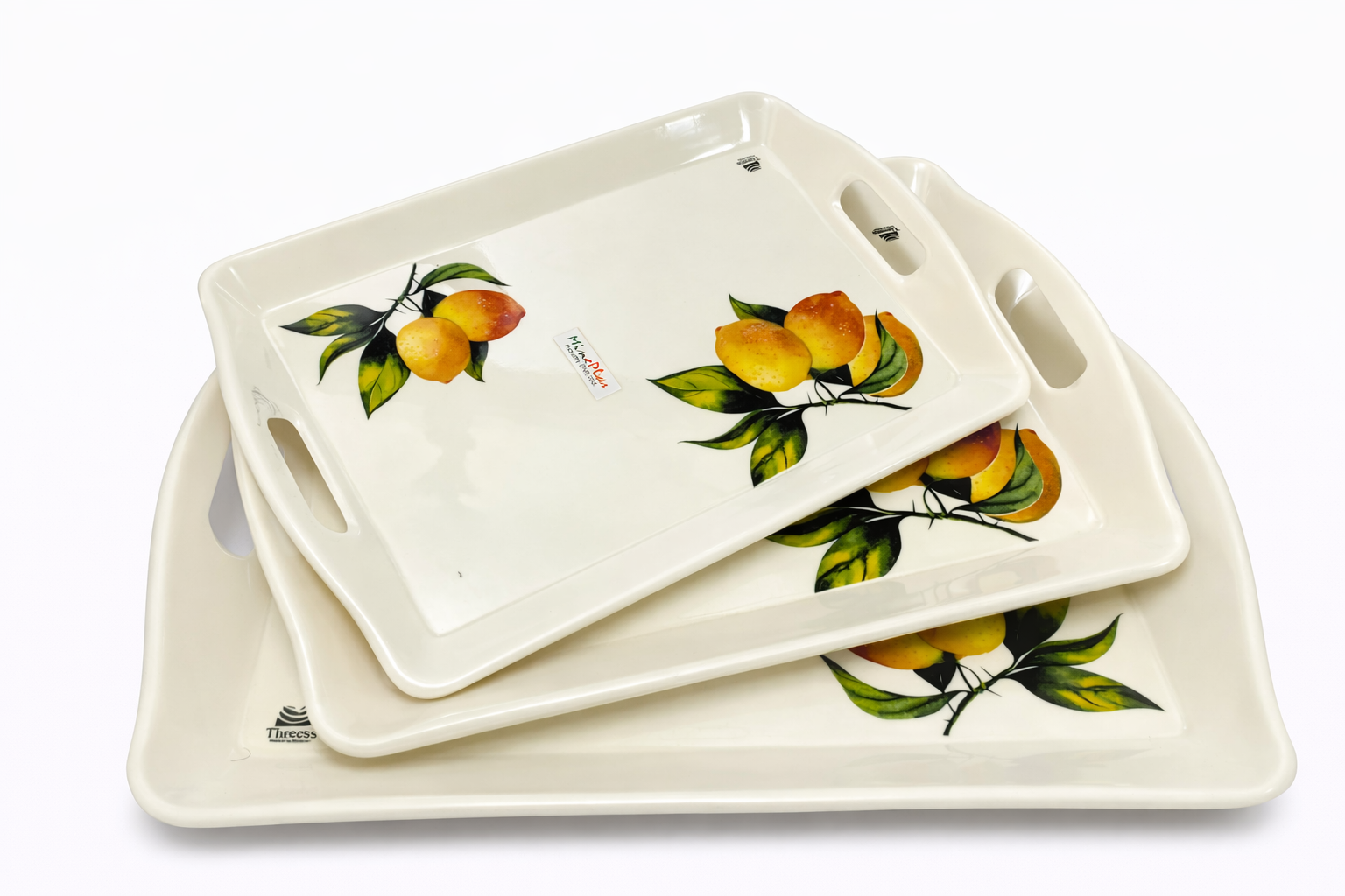 MinePlas Decorative Melamine Serving Tray – Lemon Leaf Design