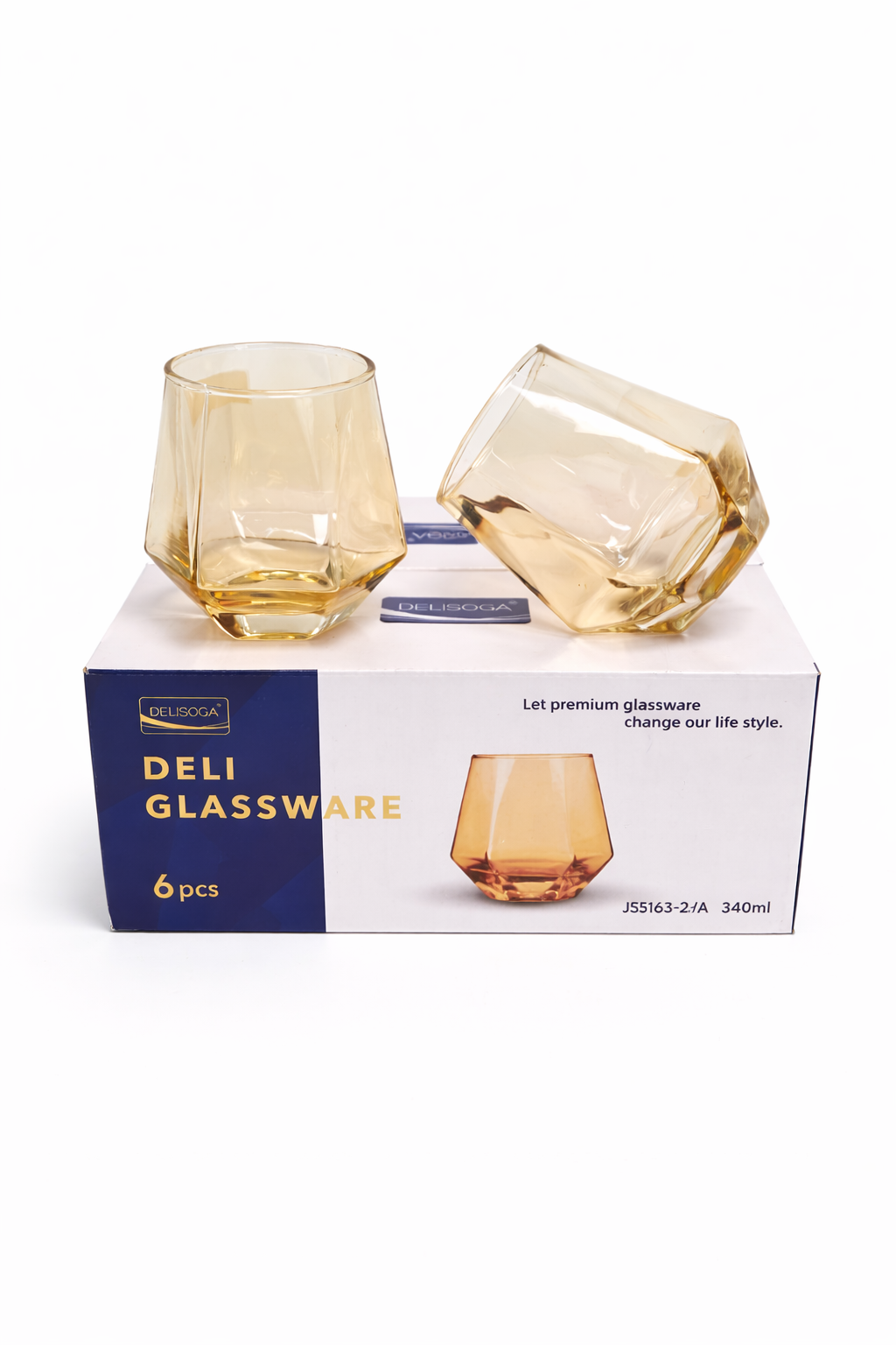 Delisoga Glass Tumbler Cup Set 6pcs