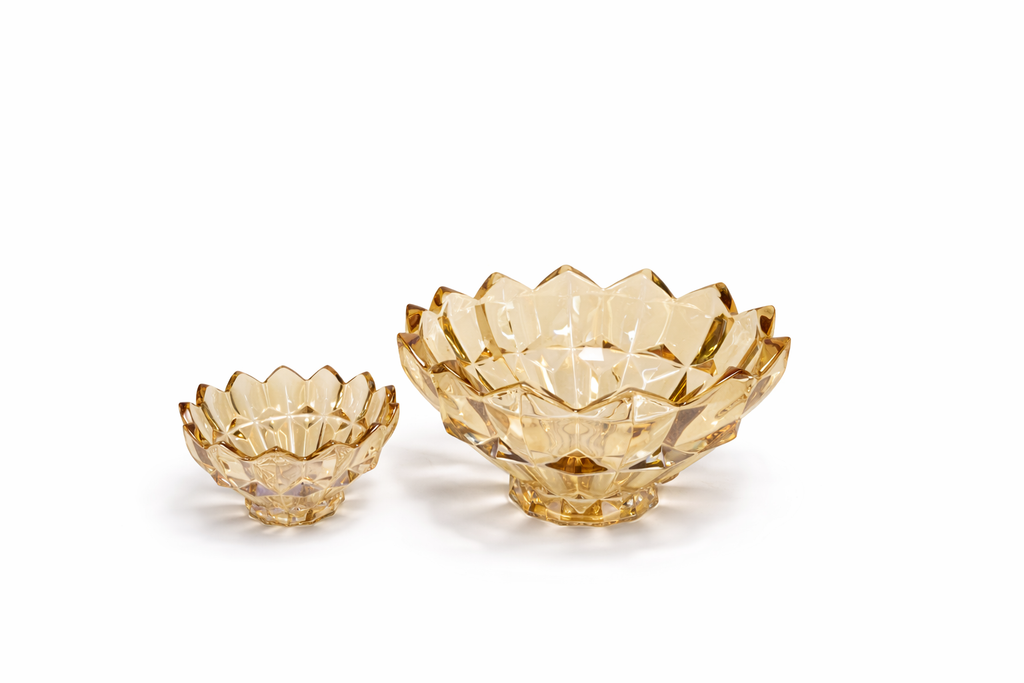 DELISOGA Textured Glass Fruit Bowl Set 7pcs (GOLDEN)