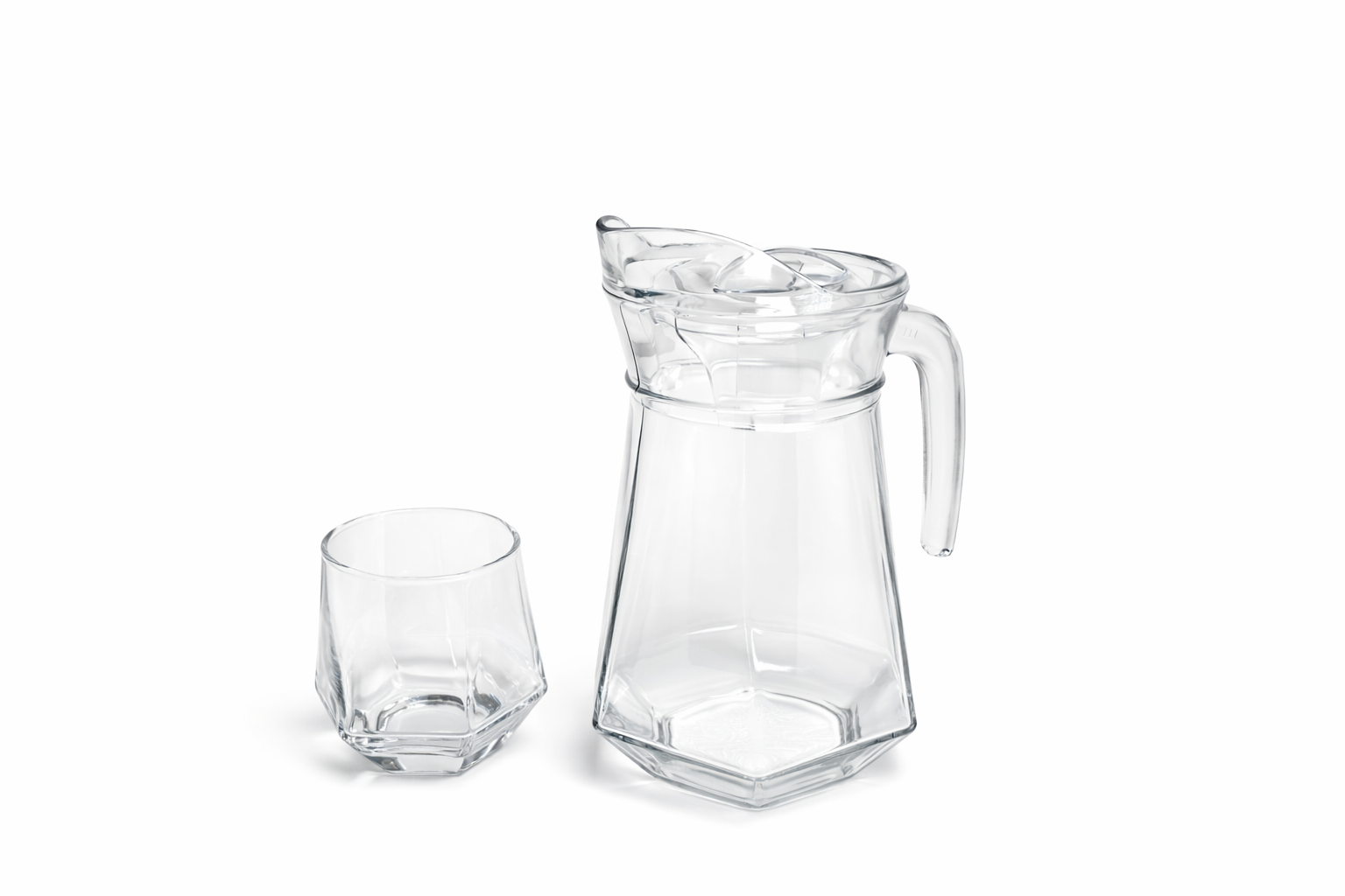 Deli Glassware - Water Jug Set with 6 Glasses 1 Jug