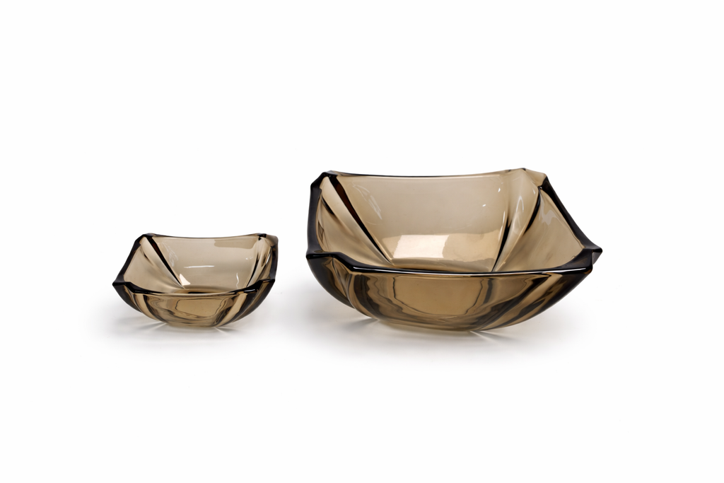 DELISOGA Brown Glass Fruit Bowl Set 7pcs