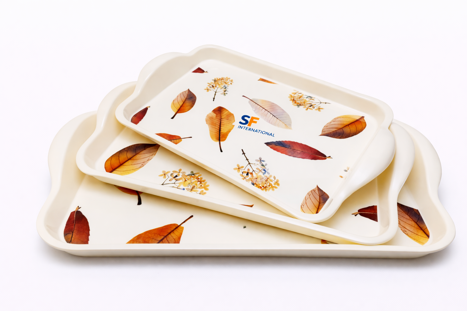 MinePlas Decorative Melamine Serving Tray – Fall Leaf Design