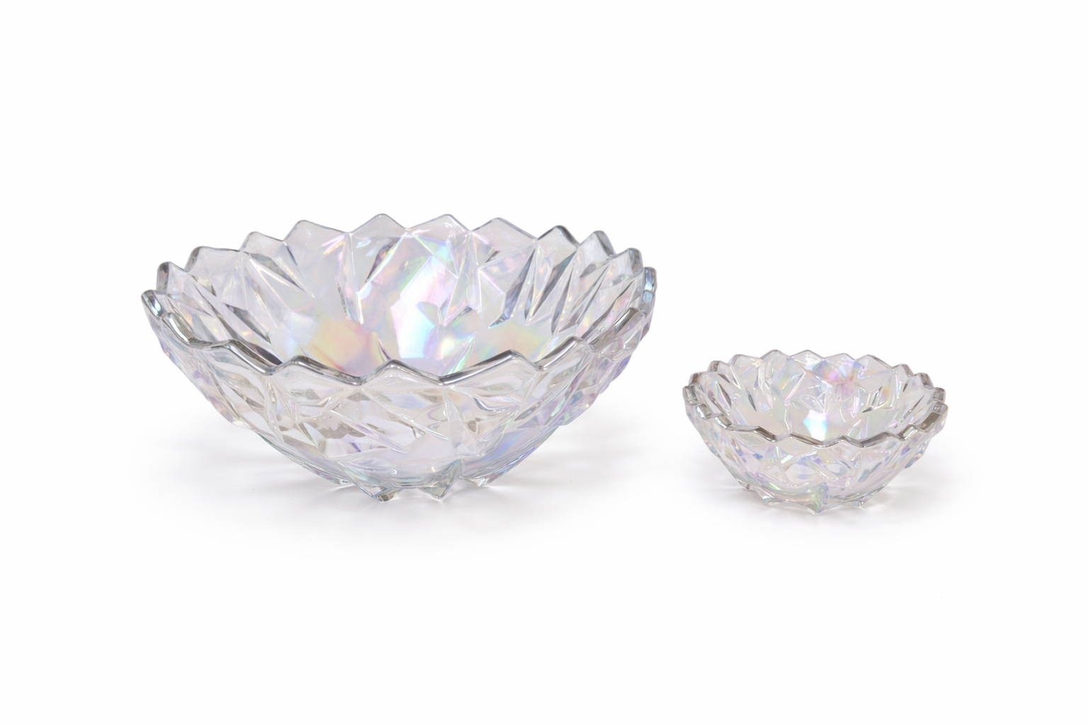 Iridescent crystal bowl set 7pc