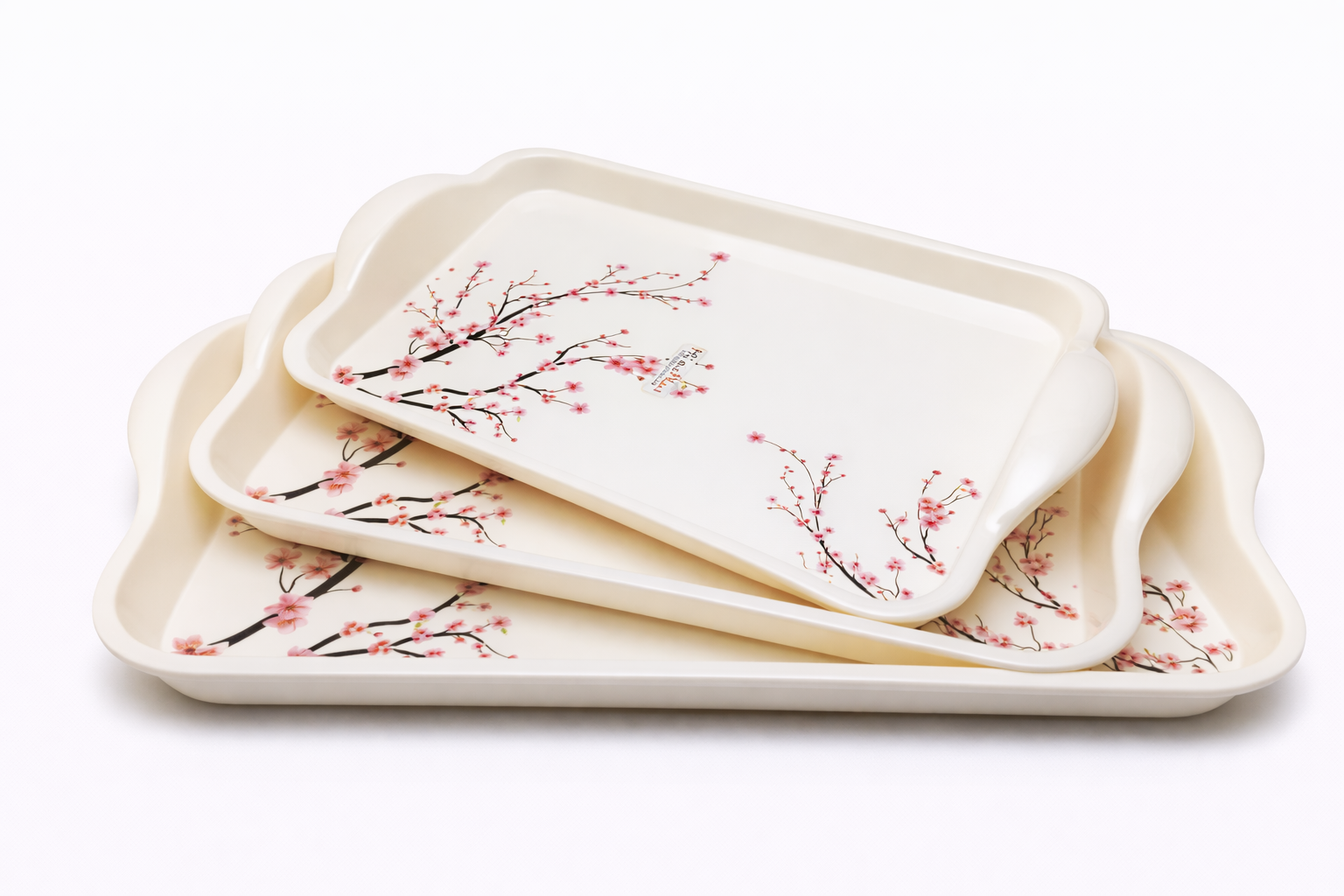 MinePlas Decorative Melamine Serving Tray – Floral Design