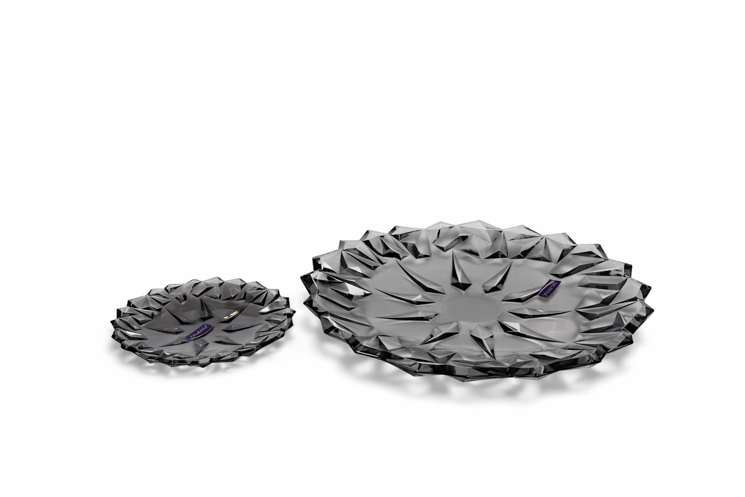 Delisoga Glass Cake Set (BLACK) 1 Large + 6 Plates